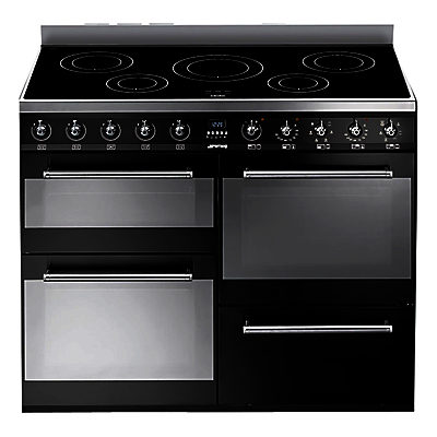 Smeg SYD4110IBL Symphony Range Cooker with Induction Hob, Black